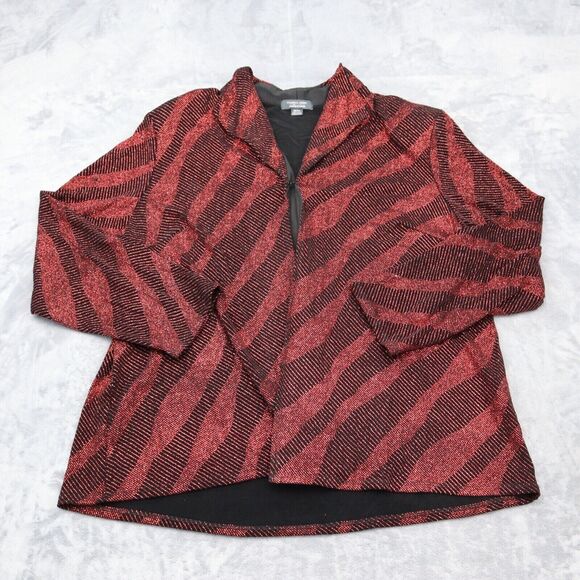 DressBarn Suits Womens 22 Red 2 Piece Embroidery Blazer Jacket and Tank - Picture 16 of 16